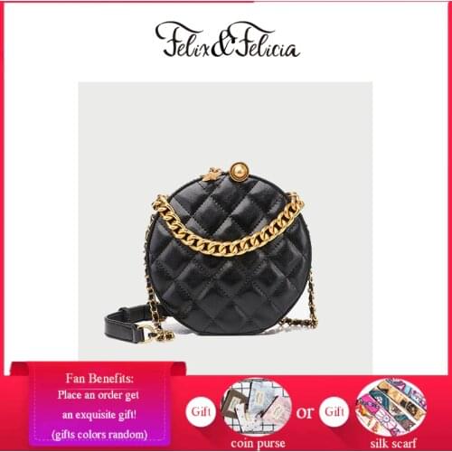 FELIX & FELICIA New Fashion Shoulder Handbag For Women Luxury Genuine Leather Crossbody Ladies Retro Messenger Circular Tote Bag