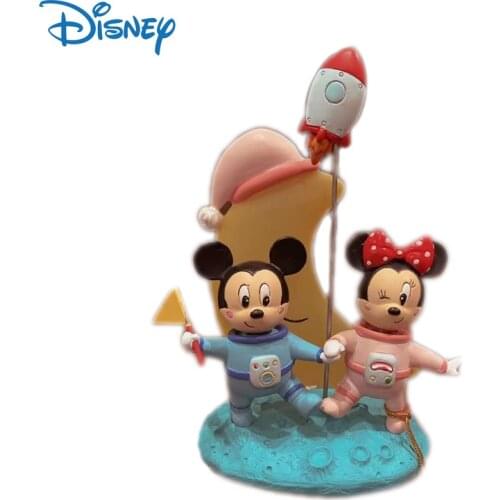 Disney Genuine Mickey Minnie Mouse Figure Model Photo Clip Cute Ornaments LED Glowing Photo Holder Kawaii Decor Childrens Gifts