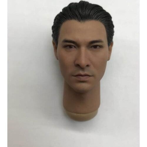 Gambler Lau Andy Head Sculpt with Neck 1/6 Scale Chinese Star Male Soldier Head Carving Model Toy Collection