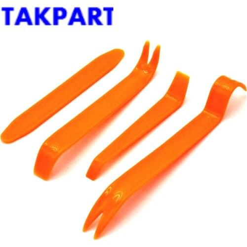 TAKPART 4pcs Car Audio Auto Disassembly Tools Door Panel Opening Pry Tool Trim Dash Audio Removal Installer Tool Thicker