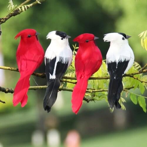 Artificial Foam Feather Parrots Imitation Bird Miniature Model Home Ornament Garden Wedding Decoration Ornament DIY Party