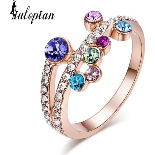Italina Rigant Austrian Crystal Ring 2014 New Arrival Flower Ring For Women With Austrian Crystal Stellux #RG96138