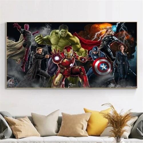 Comic Marvel Superhero Canvas Wall Art Figure Painting Hulk Iron Man Spiderman Movie Posters Prints Cuadros Picture Decoration