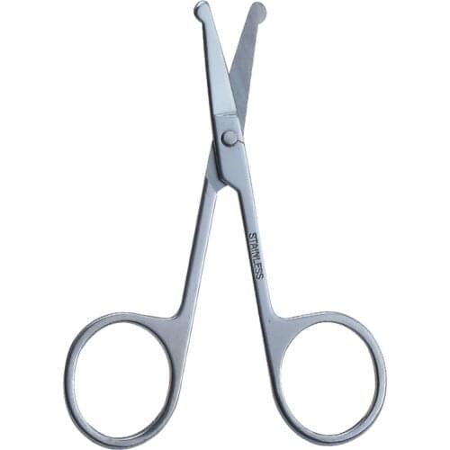 Round Tip Eyebrow Cutter Stainless Steel Ear Nose Hair Scissor Nose Hair Trimmer