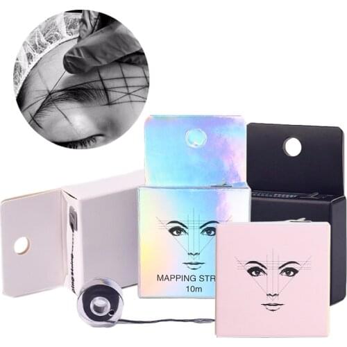 5pc White/Black Microblading Mapping String Permanent Makeup Pre-Inked Eyebrow Marker Thread Brow Positioning Tool PMU Accessory