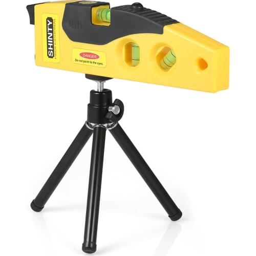 Multipurpose Level Tool Cross Line Level Tape Measure Ruler with Mini Tripod Batteries for Picture Hanging Cabinets Tile Walls