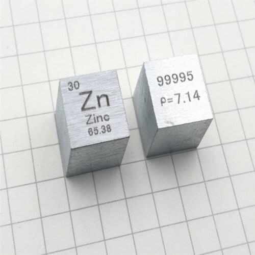 Metal zinc periodic table cube side length 10mm Zn 99.995 zinc cube element rare metal collection Crafts Display