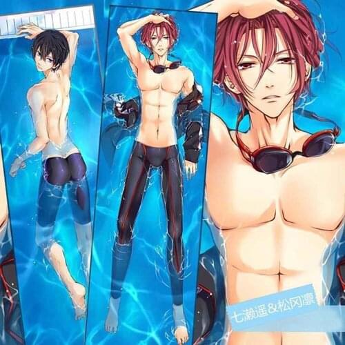 Male Japanese Decorative Anime Free Haruka Nanase & Rin Throw Otaku Dakimakura Gifts Bedding Hugging Body Pillow Case 150x50 CM