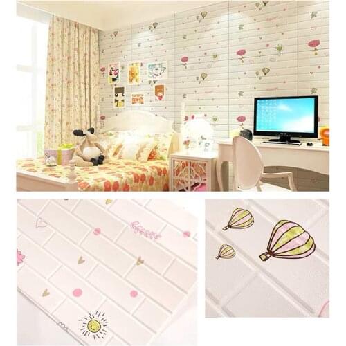 10 pieces 3D Brick Wall Stickers DIY Self Foam Waterproof Decor Wall Covering Wallpaper For TV Background Kids Living Room