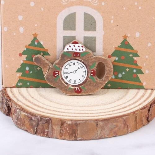 New Hot！1/12 Dollhouse Miniature Kettle Wall Hanging Clock Simulation Furniture Toys