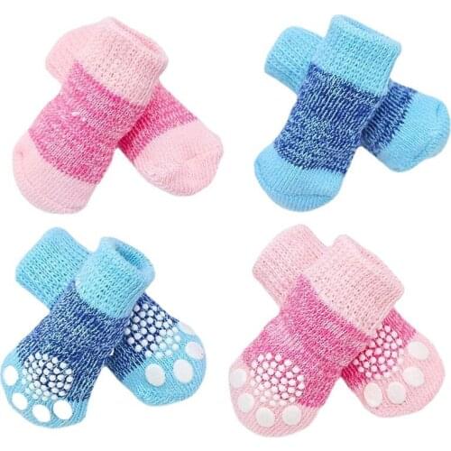 New S/M/L/XL Cute Dog Shoes Soft Pet Knits Socks Cute Cartoon Anti Slip Skid Socks For Small Dogs Breathable Pet Products