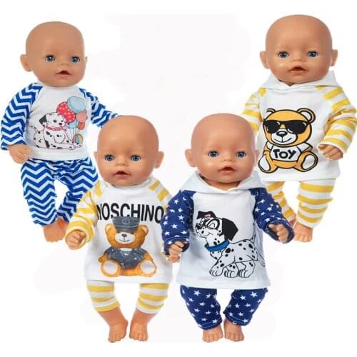 Leisure Suit Doll Clothes Fit 17 inch 43cm Doll Clothes Born Babies Doll Clothes For Baby Birthday Festival Gift