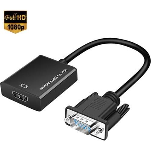 VGA to HDMI-compatible Converter Adapter Output HD 1080P with Audio VGA TV AV to HDTV Video Cable Converter Adapter for TV PC