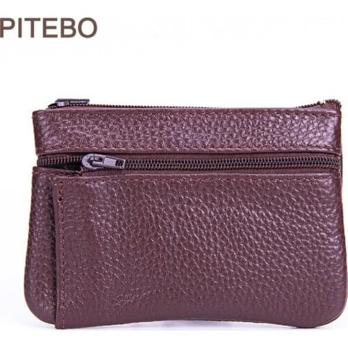 PITEBO Business Office Leisure Mens high-grade Leather Business Card bag, Fashion Mini Bank card coin purse ladys bag Good too