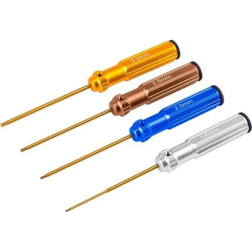 Titanium Alloy Steel Hex Screwdriver Set 1.5 2.0 2.5 3.0 Color Hexagonal Screwdriver Tools For RC Helicopter Car Toys 4pcs/set
