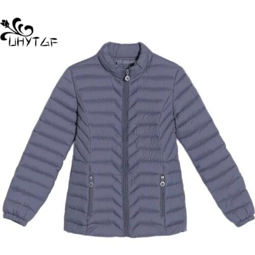 UHYTGF Winter jacket Women L-6XL Plus size Parka coat women Slim Large size ladies thin short Female cotton clothing coats X424