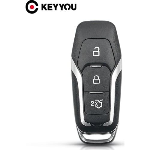 KEYYOU 5pcs Smart Remote Car Key Shell Case For Ford Fusion Mondeo Mustang F-150 Explorer Edge Fob 3/4/5 Buttons Uncut Blade Key