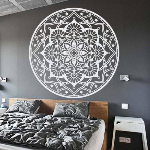 Mandala Wall Sticker Yoga Studio Vinyl Decal Buddhism Stickers Bedroom Living Room Decoration Buddhist Home Decor Accessories