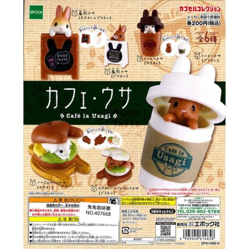 Japan Genuine EPOCH Gashapon Capsule Toys Animal Table Ornaments Decoration Artificial Food Cute Rabbit Bunny Cafe