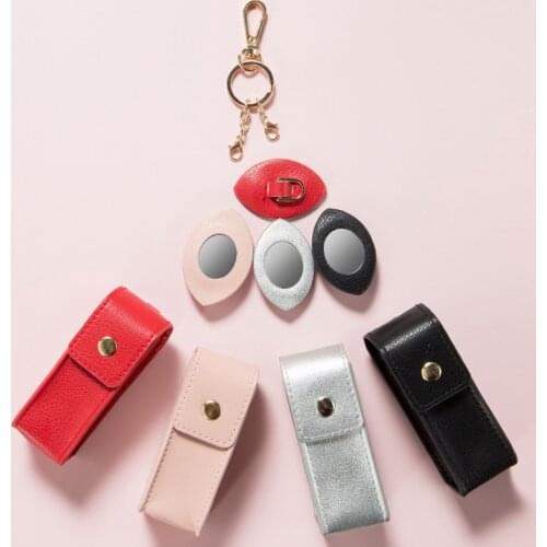 Make Up Bag With Mirror For Women 2021 Cosmetic Pouch Organizer Storage Case Tiny Lip Sticks Box Lipstick Pocket Bags