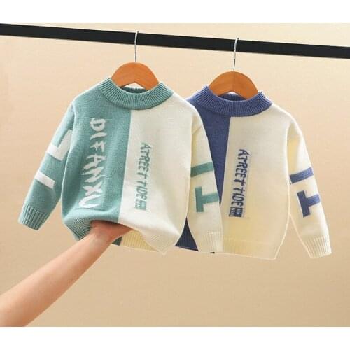 2020 Winter Korean Style Thick Knitted Boys' Sweater (Ordinary and Plush)