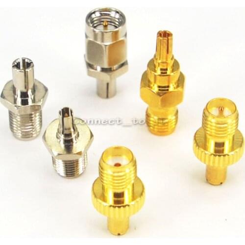 10 Pieces CRC9/TS9- SMA RF Adapter Kit SMA to CRC9/TS9 6 Type Straight Nickel & Gold Plated CRC9/TS9 to SMA Male/Female