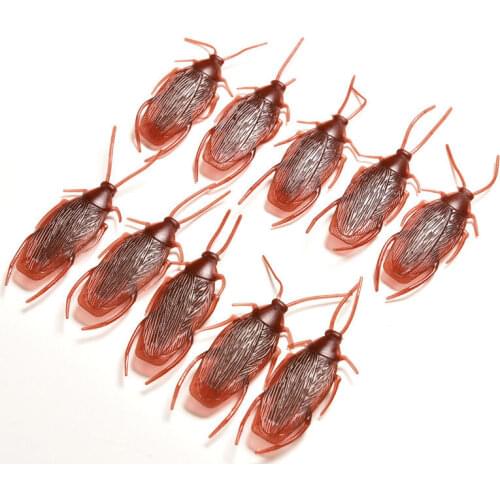 100pcs/lot Prank Funny Trick Joke Toys Special Lifelike Model Simulation Fake Rubber Cockroach Cock Roach Bug Roaches Toy