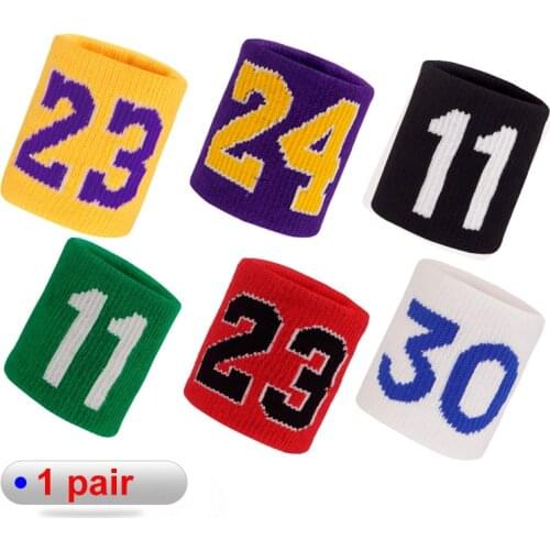 2pcs Professional Cotton Wristbands Sport Sweatband Hand Band Sweat Wrist Support Brace Wraps Tennis Badminton Basketball Guard