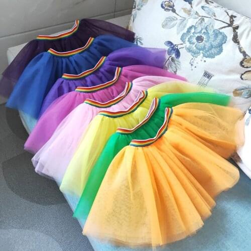 2020 Summer Tutu Skirt Baby Girl Skirts Princess Mini Pettiskirt Birthday Party Rainbow Skirt Girls Clothes Children Clothing