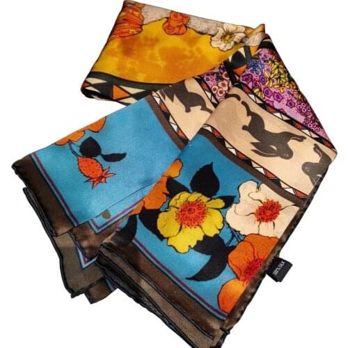 2021 Spring Lady Beach Silk Scarf New style Headscarf Rabbit Beautiful Girl Printed 110cm Large Square scarf Luxury Travel Shawl