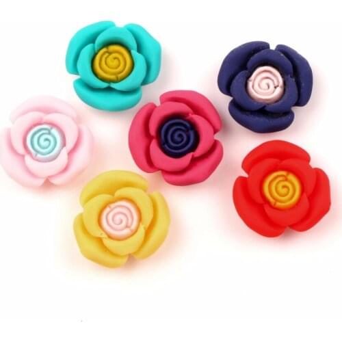 30Pcs Resin Flower Decoration Crafts Cute Kawaii Beads Flatback Cabochon Embellishments For Scrapbooking DIY Accessories