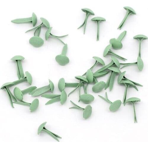 500Pcs Green Pastel Round Metal Brads Scrapbooking Embellishment Crafts 9x5mm A00508