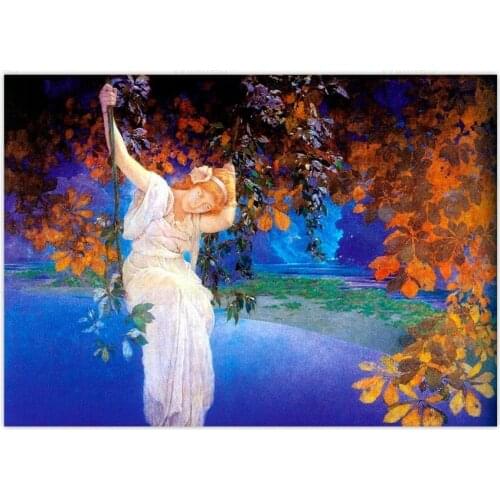 5D Diamond Painting Girl On A Swing Reveries Retro Diamond Mosaic Diy Full Round Diamond Embroidery Cross Stitch Rhinestone Home