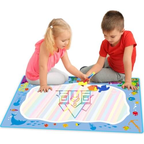 74x49cm Magic Water Drawing Mat Rug & Painting Pens Montessori Toys Coloring Book Drawing set Educational Toys for Children Gift