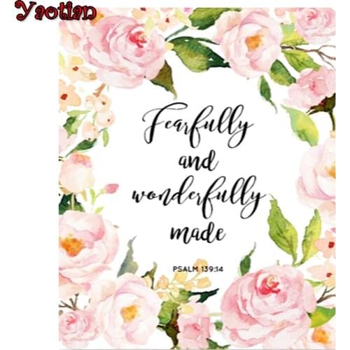 Diamond Painting New arrival Full Square Drill Diamond Embroidery Bible Poetry Flower Christian 5D Diy Mosaic Religious Decor