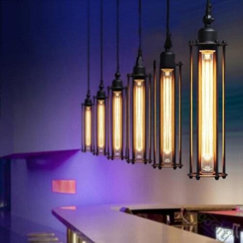 American Countryside Industrial Retro Bar Table pendant lights indoor iron black pendant lamp light E27 110V-220V