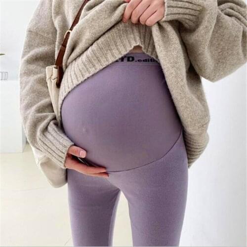 Basic Solid Color Pregnancy Pants Abdomen Support Maternity Leggings Trousers for Pregnant Woman
