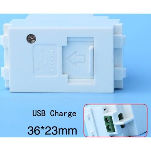 White Color USB Charge Slot 4.5V To 7V 1000mA Output For Wall Panel Faceplate Mobile Phone Charge Socket