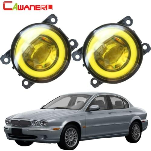 Cawanerl For Jaguar X-Type (CF1) Saloon 2001-2009 Car LED Fog Light Angel Eye Daytime Running Lamp DRL 3000LM 12V 2 Pieces