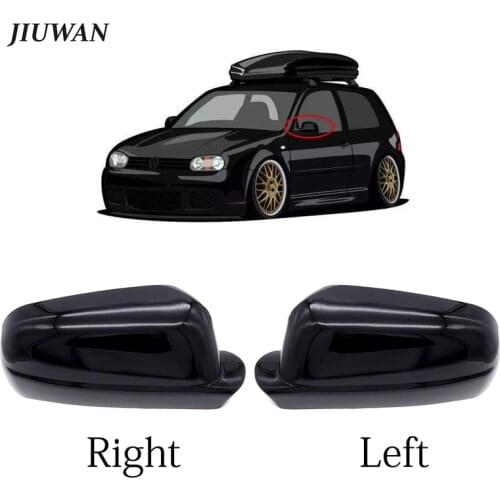 1 Pair Black Car Rearview Mirror Covers Side Door Mirror Box Shell For Volkswagen Golf 4 IV MK4 GTI R Bora 1J Jetta Passat B5