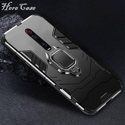 Bumper Case For Xiaomi Mi 9T Case Ring Holder Phone Case For Mi9t Redmi k20 Pro Silicone Back Cover Soft TPU&PC Full Protector