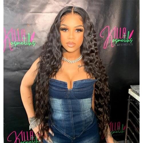 Black Synthetic Lace Front Wig Hear Reaistant Fiber Hair Long Curly for Black Women Lace Front Wig