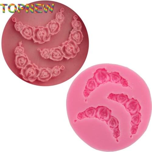 Flower Chains Design Shape Fondant Chocolate Bakeware Non-Stick Silicone Mold DIY Cake Decorating Cooking Tools 1921