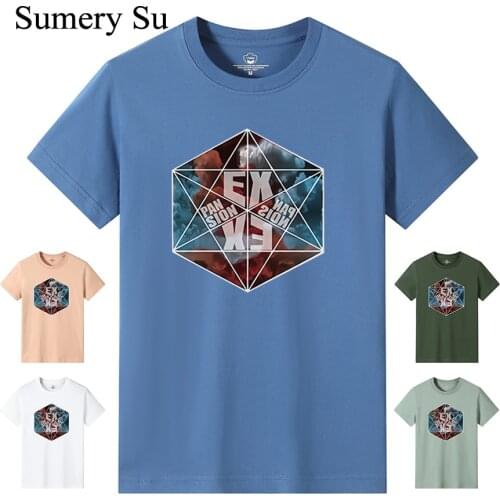T Shirt Men 100% Cotton 2021 Brand New Mens T-shirt Short-sleeve Male Hexagon Print Shirt for Men Breathable Oversize 6XL