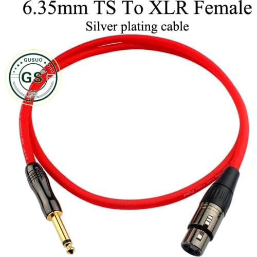 Silver plating Cable 6.35mm 1/4 inch TS TRS Jack to XLR 3P Male Female Cable Audio Stereo Speaker Headphone Microphone 0.5M-30M