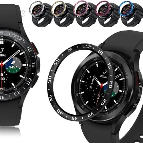 For Samsung galaxy watch 4 Classic 46mm 42mm Bezel Ring Styling Case Cover Protection Stainless Steel Bezel A(Time scale