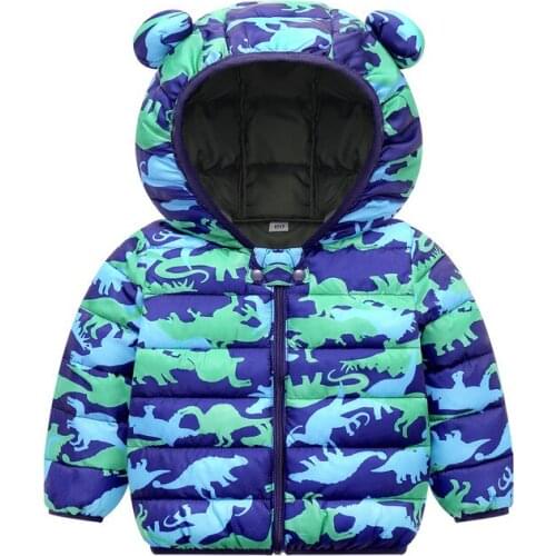 ZWF1291 Boys Girls Jackets Hooded Outerwear Winter Children Warm Jacket For Kids Clothes Baby Outerwear Zipper Coats Jacket