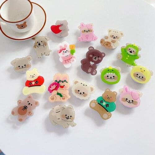 Cute Korea Cartoon Finger Ring Stand Phone funny Bear Holder Universal Mobile Phone Stand for iPhone 11 Samsung xiaomi Holder