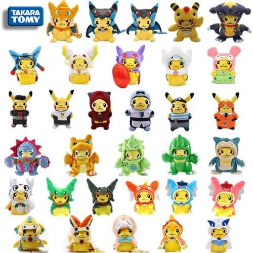 Cartoon Plush Toys Anime Peluche Charizard Gyarados Pikachu Animal Dolls Dolls Childrens Plush Toys Children Christmas Gifts