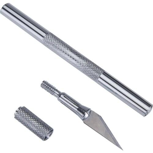 Non-Slip Metal Scalpel Knife Tools Kit Cutter Engraving Craft knives + 6pcs Blades Mobile Phone PCB DIY Repair Hand Tools